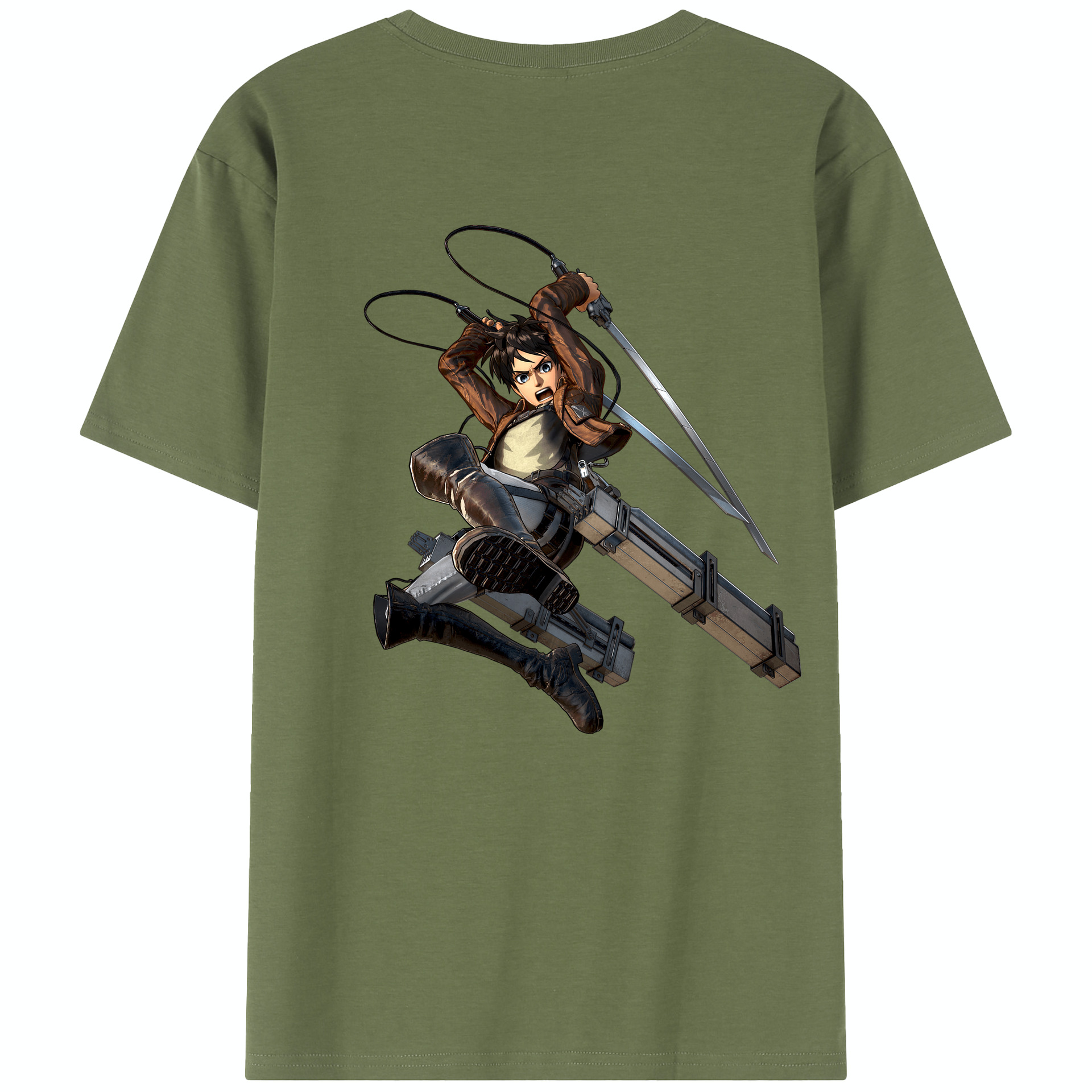 （画像用） 進撃の巨人 エレン･イェーガー Attack on Titan Eren Jäger 綿100％半袖Tシャツ（背面プリント）
